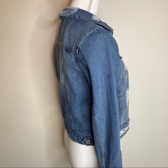 DISTRESSED DESTROYED DENIM JEAN JACKET - Picture 8 of 13
